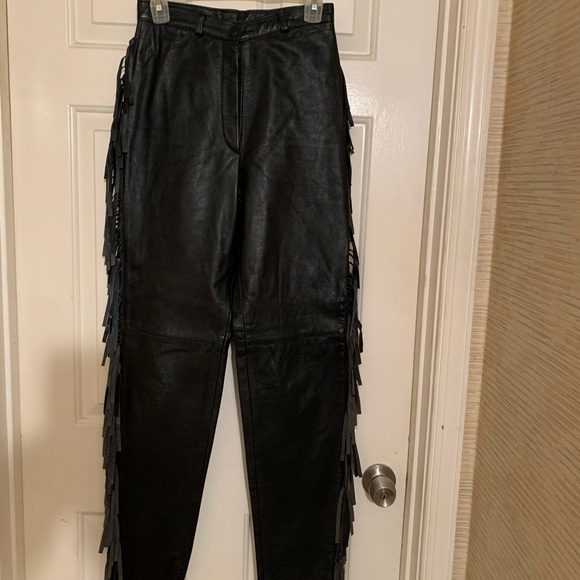 Women’s Leather Fringe Pants - Picture 1 of 1